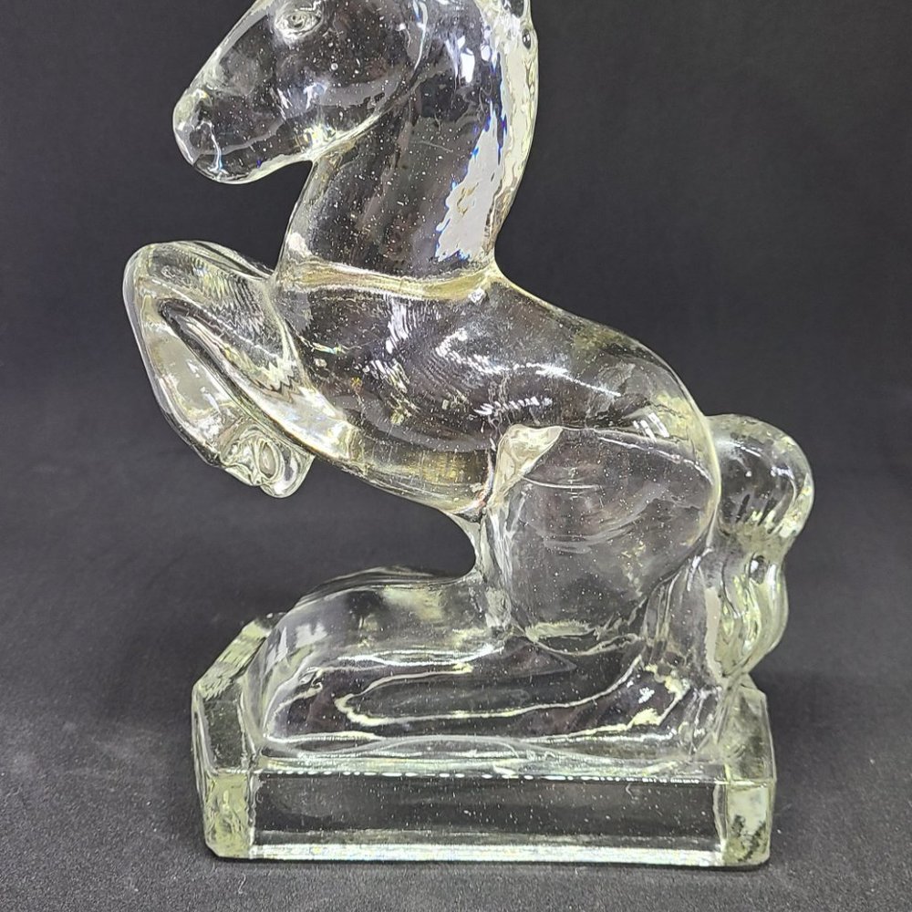 Vintage 1940s glass horse bookend.